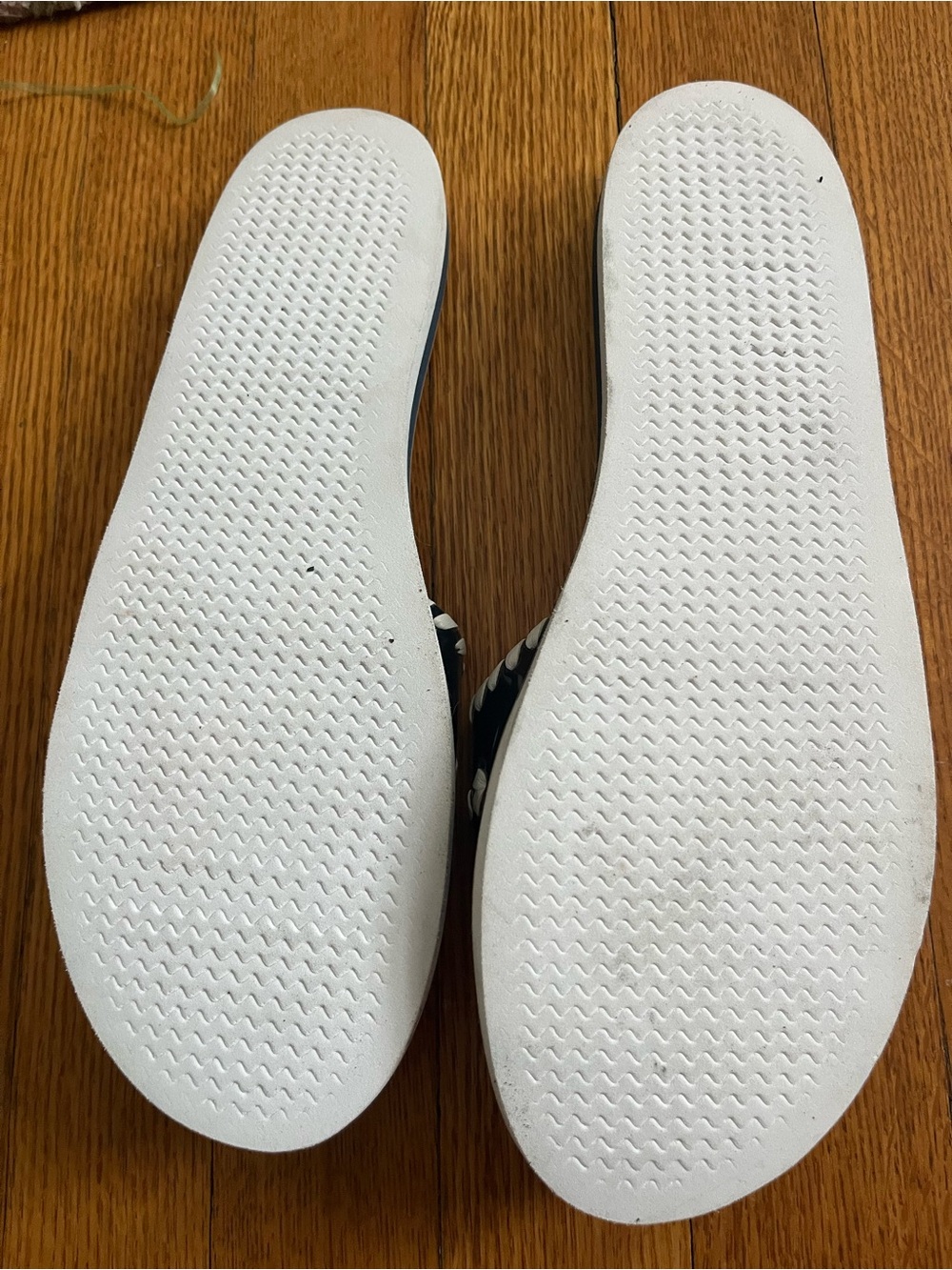 Jack Rogers Navy and White Leather Slide Sandals - Picture 5 of 5
